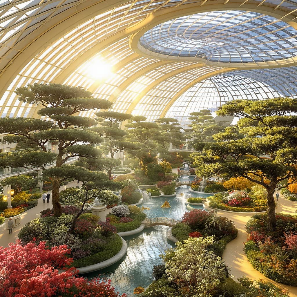 Serene retirement community with gardens